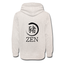 Load image into Gallery viewer, Zen Piglets Hoodie (White) - heather oatmeal